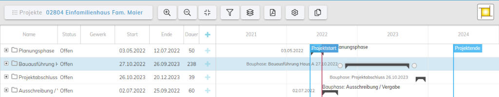 Bauzeitenplan Struktur
