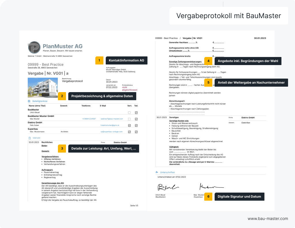 Vergabeprotokoll Muster