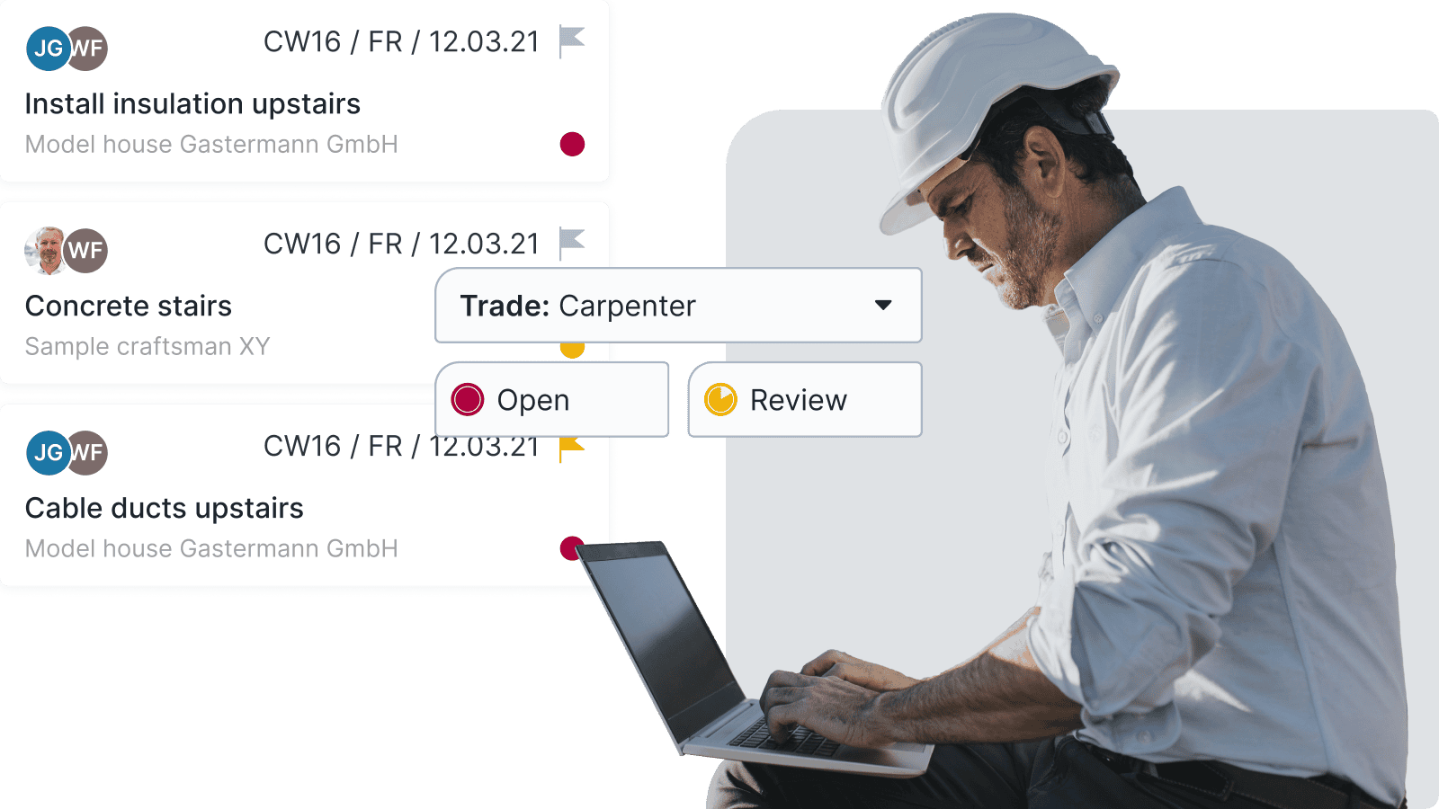 construction task management - screen 1