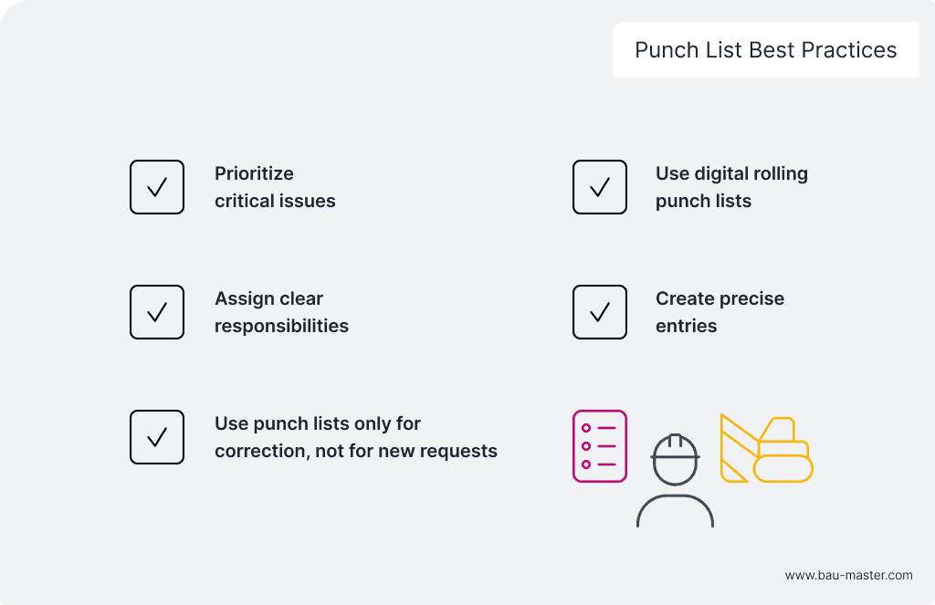 Construction Punch List - Best practices