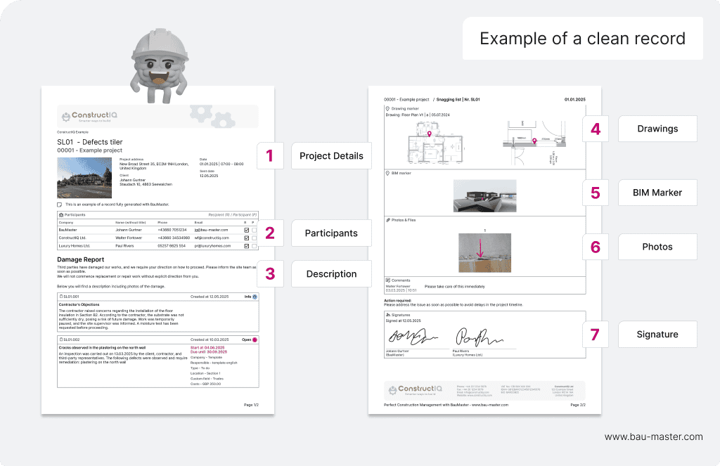 Site Visit Report - Record example